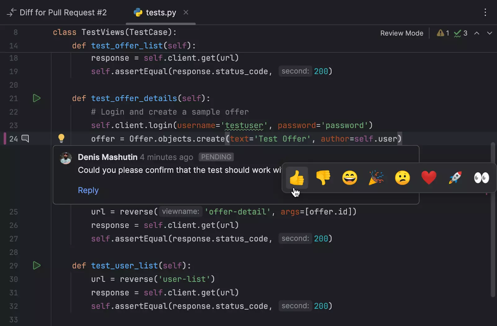 presentation mode in pycharm