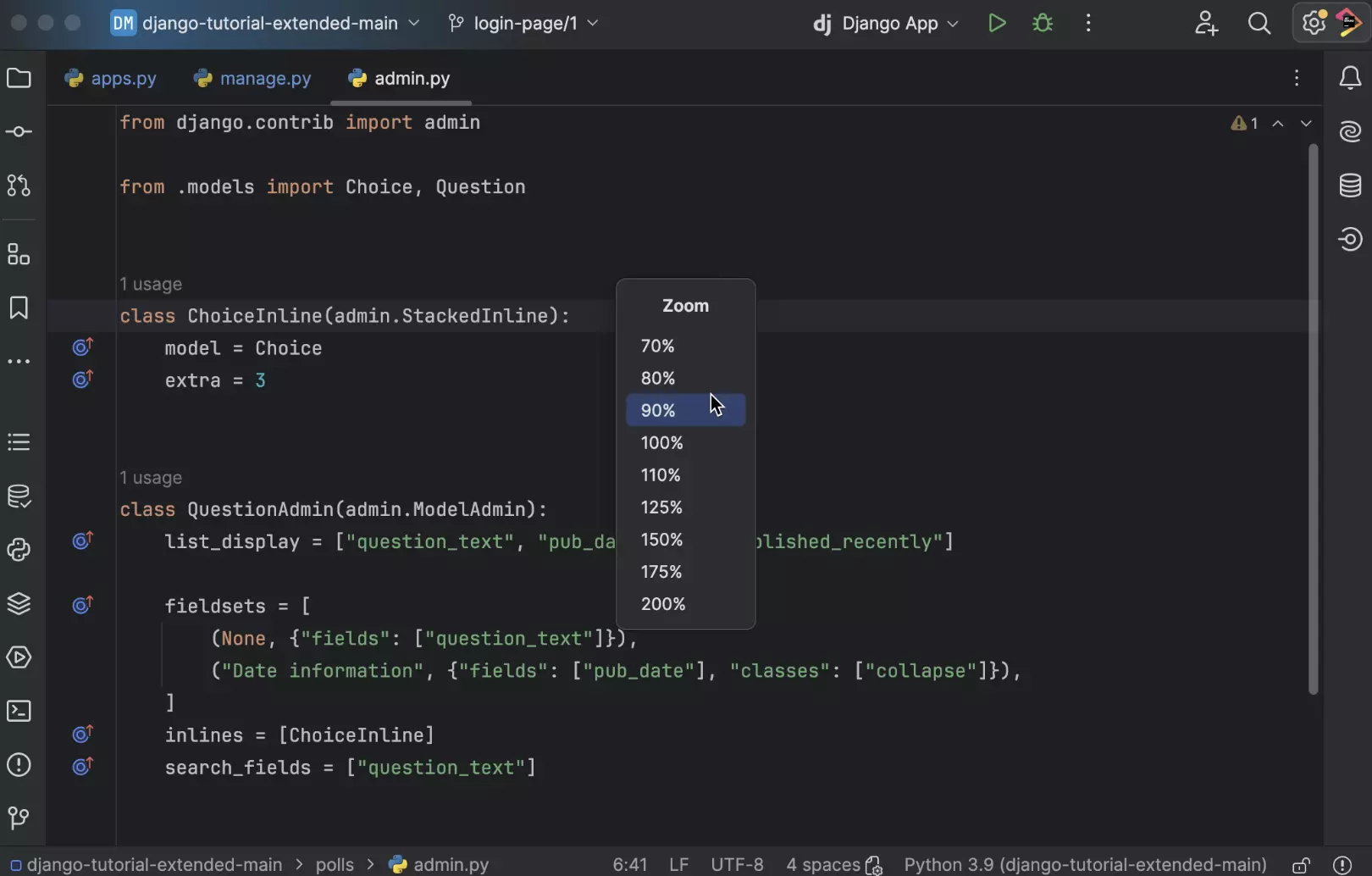 presentation mode in pycharm