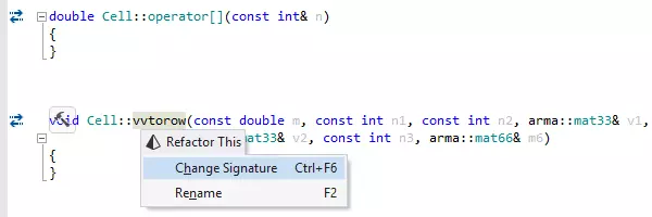 C++에 지원되는 시그너처 변경 리팩터링