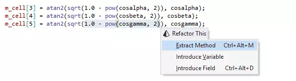 Refactorisation Extraire la méthode dans ReSharper C++