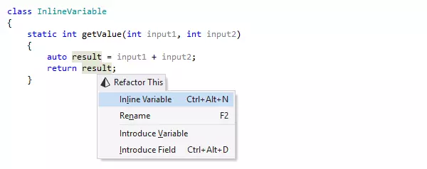 Рефакторинг Inline Variable для C++