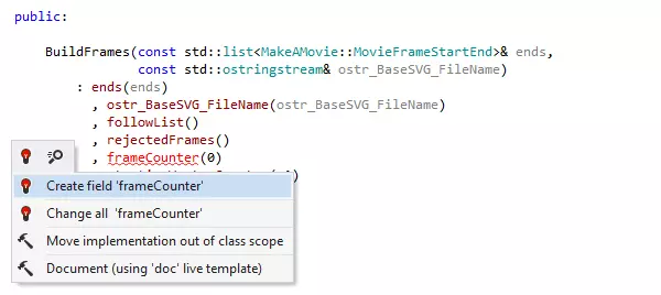 Generating code from usage in ReSharper C++