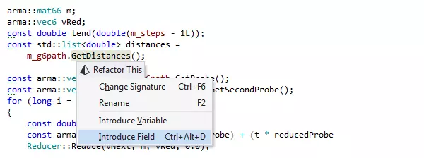 Refatoração para introduzir campo no ReSharper C++