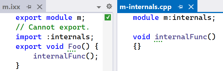 Melhor suporte a módulos do C++ 20