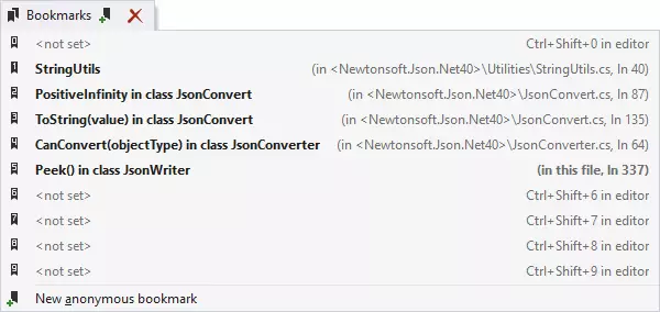 ReSharper bookmarks