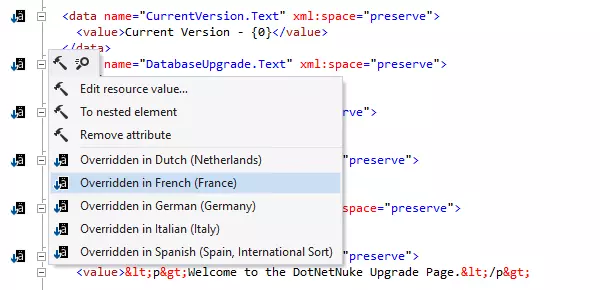 Parcourez les fichiers de ressources spécifiques aux cultures