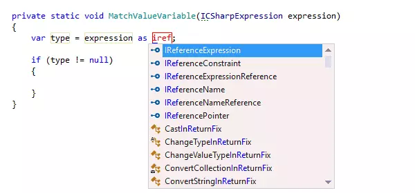 Modèles dynamiques de ReSharper dans C#