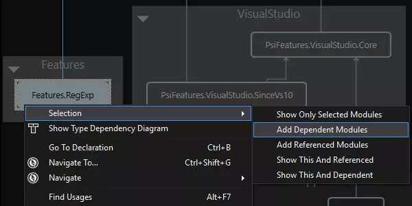 Visor de dependencias del proyecto