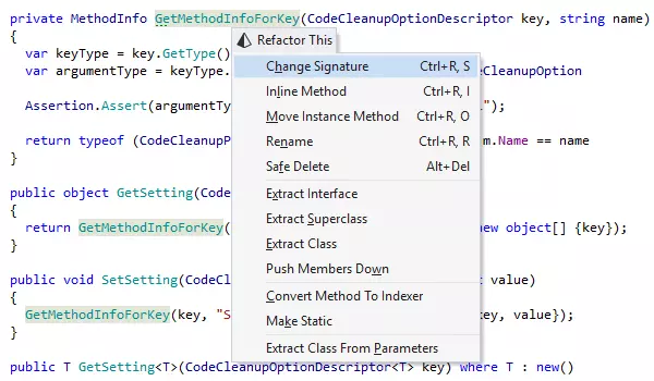 C#の「これをリファクタリング」メニュー