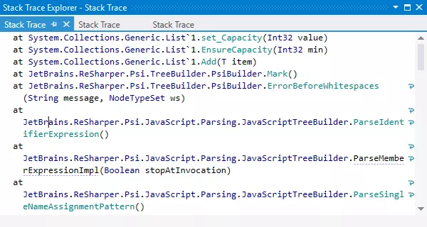 Stack Trace Explorer dans ReSharper