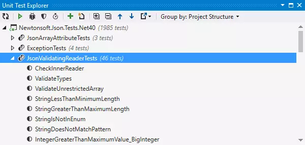 ReSharper의 유닛 테스트 탐색기