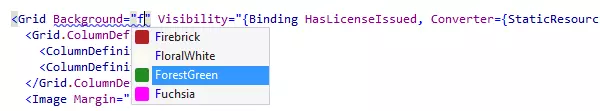 ReSharper smart completion helps pick the right colors