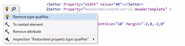 Correction de qualificateur de type redondant en XAML