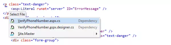 Navigating from a markup file to any files that it references