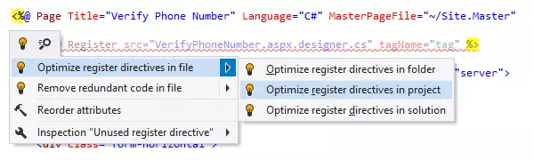 Inspections de code et correctifs rapides de ReSharper pour ASP.NET