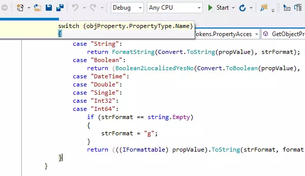 Highlighting of matching delimiters