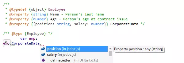 ReSharper-Funktionen in JSDoc