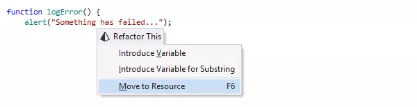 JavaScript/TypeScript中的ReSharper重构 - Move to Resource