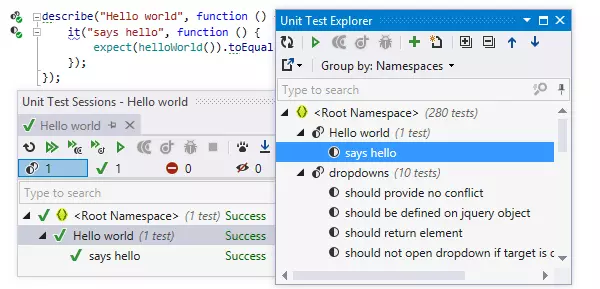 JavaScriptでのユニットテスト機能