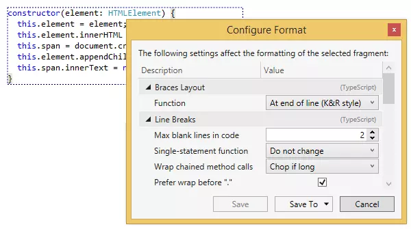 Configurar regras de formatação no JavaScript