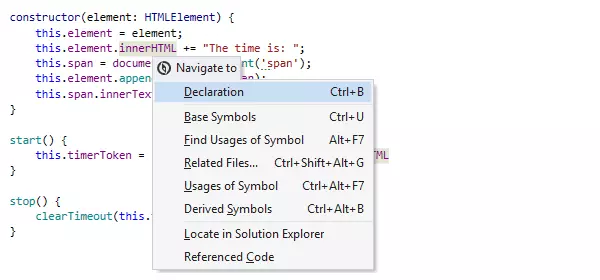 Mit ReSharper von einem JavaScript-Symbol aus navigieren