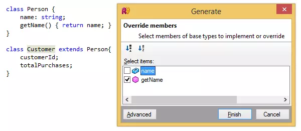 Typmember in TypeScript überschreiben