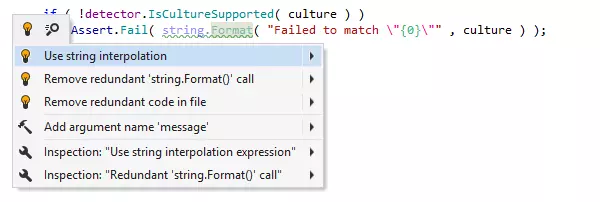 Correctifs rapides pour problèmes de code dans ReSharper