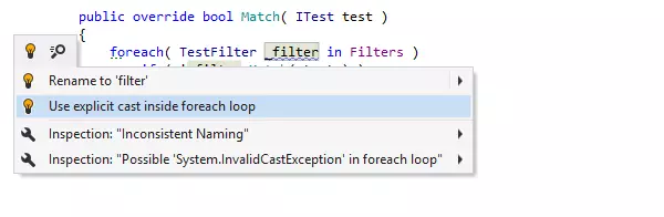 Quick-Fixes für Codeprobleme in ReSharper