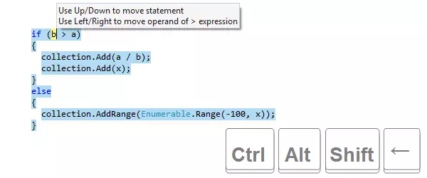 ReSharperのショートカットによるコードの並べ替え