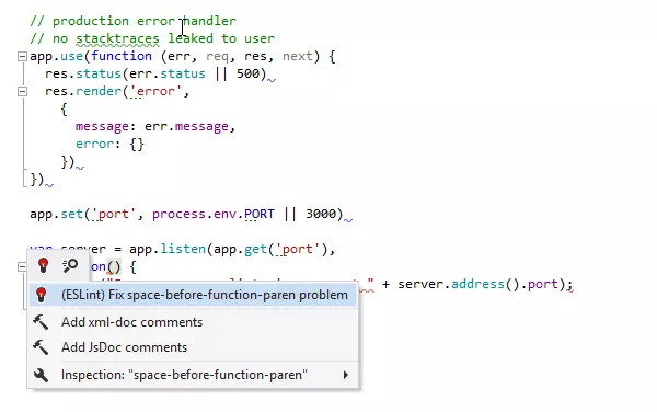 Compatibilidad con JSLint, ESLint y TSLint en ReSharper