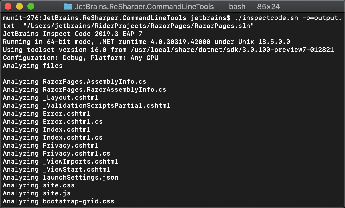 Plattformübergreifende ReSharper-Befehlszeilentools