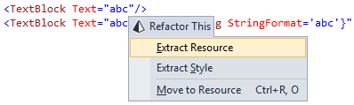 Extract Style and more refactorings for XAML