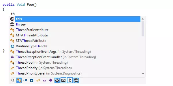 Filter für die Codevervollständigung