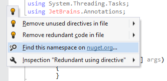 Find a type on NuGet with ReSharper 9