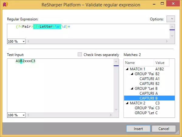 Regular expression validator