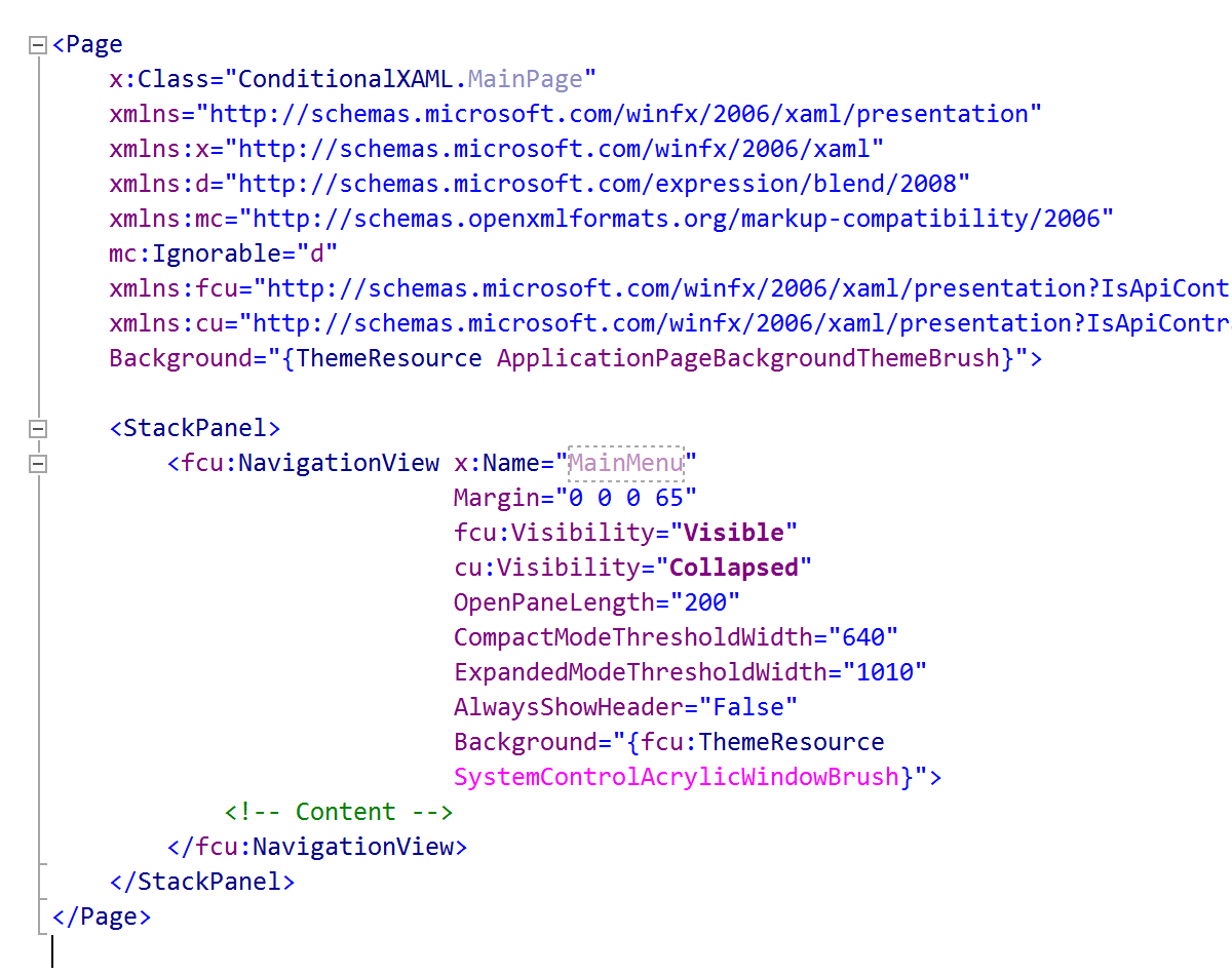 Improved XAML support