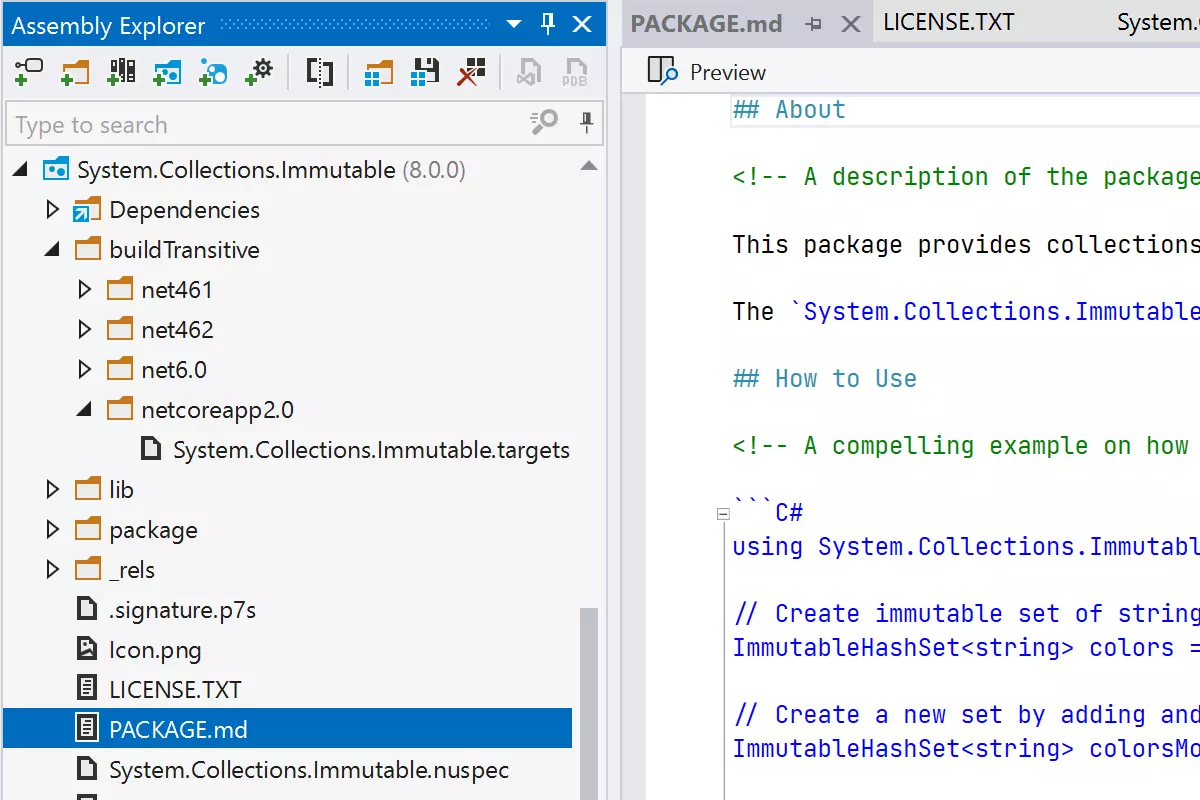 Assembly explorer (Explorateur d'assemblies)