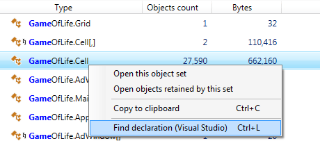 Navigate from dotMemory to type declaration in Visual Studio