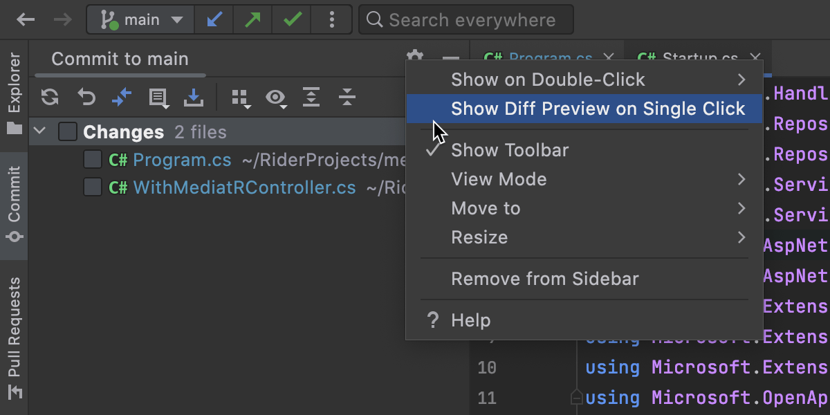 Open Preview Diff in the Commit tool-window