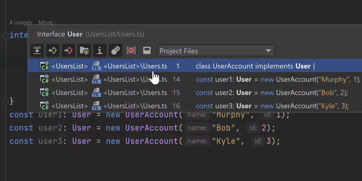 Code Vision para JavaScript e TypeScript