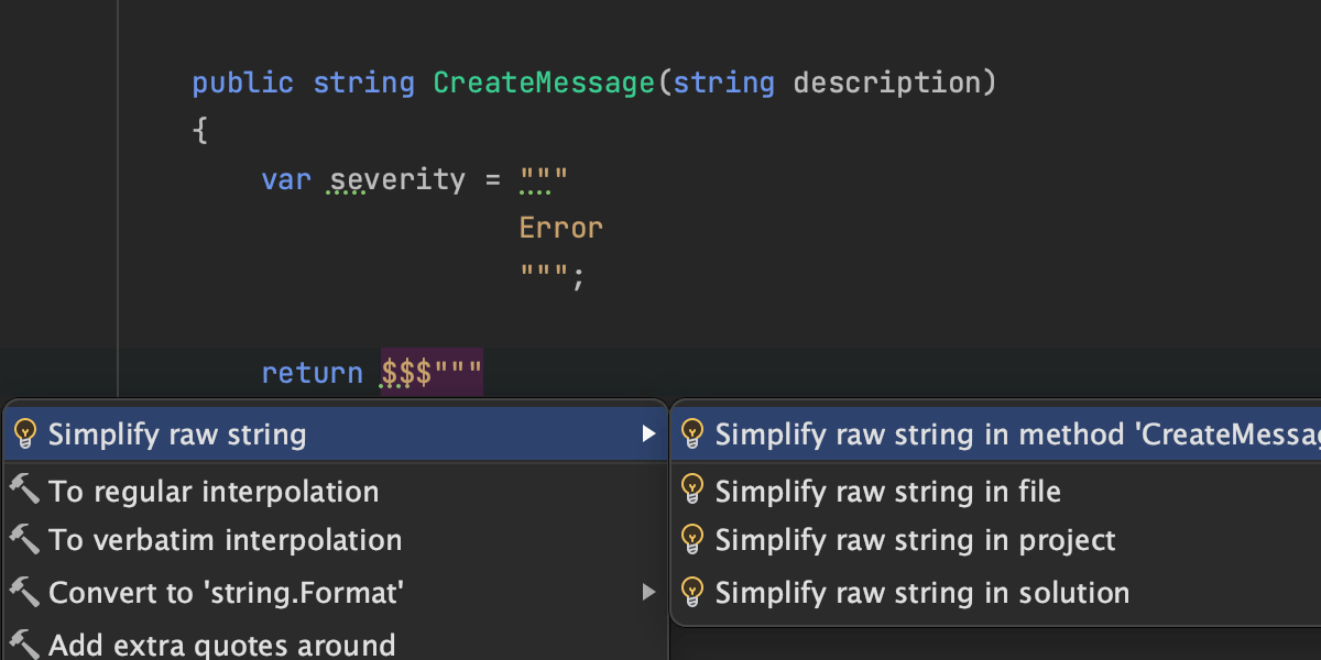 Improved support for raw strings