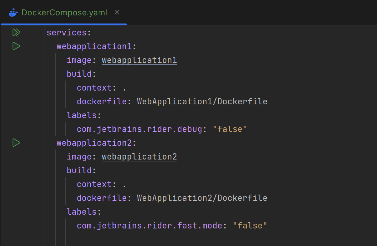 Docker Compose run configuration labels
