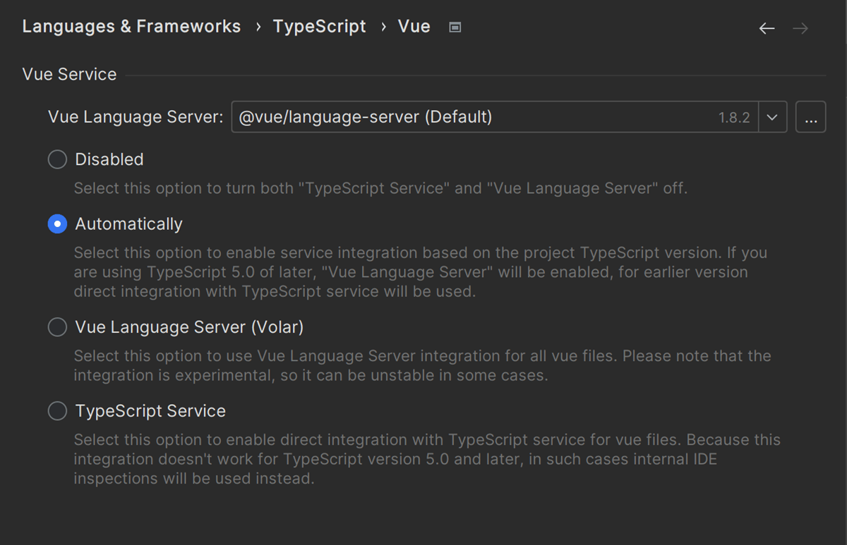 Vue Language Server support