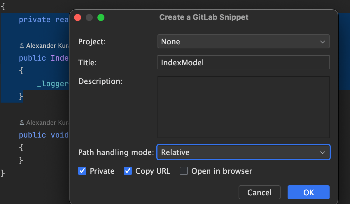 Support for GitLab snippets