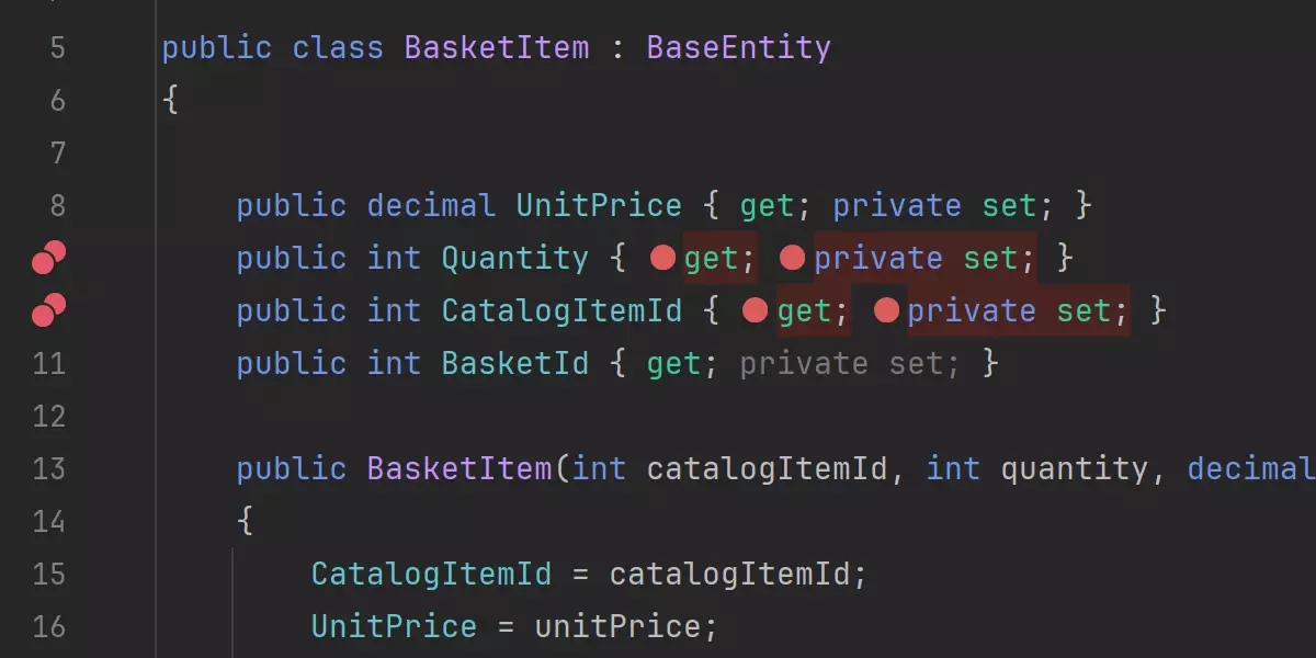 Inline breakpoints