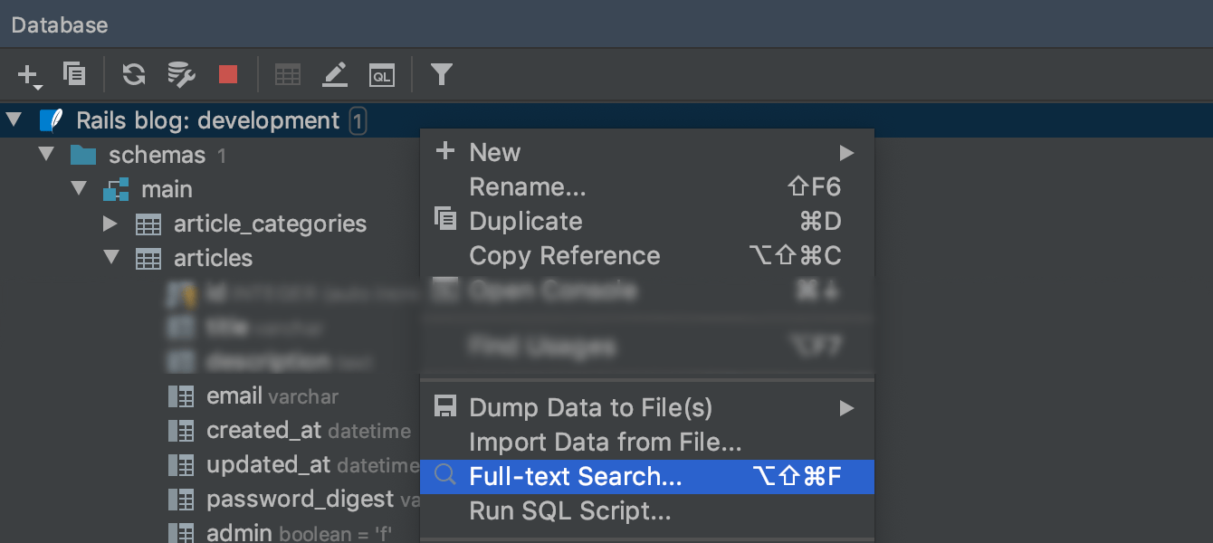 Improvements in Database tools – Full-text search