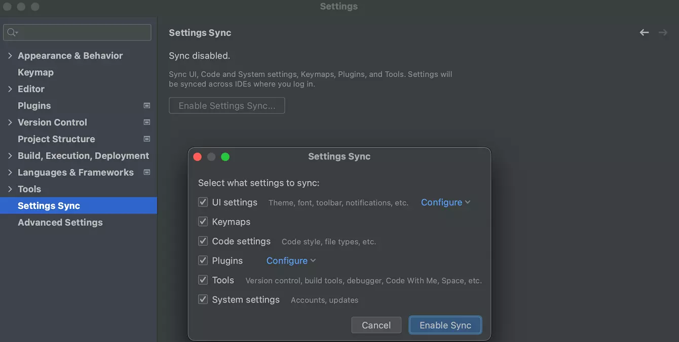 Nouvelle solution Settings Sync