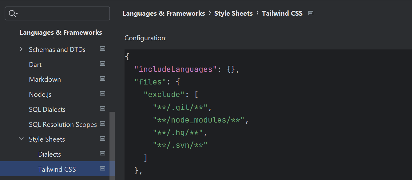 Tailwind CSS support