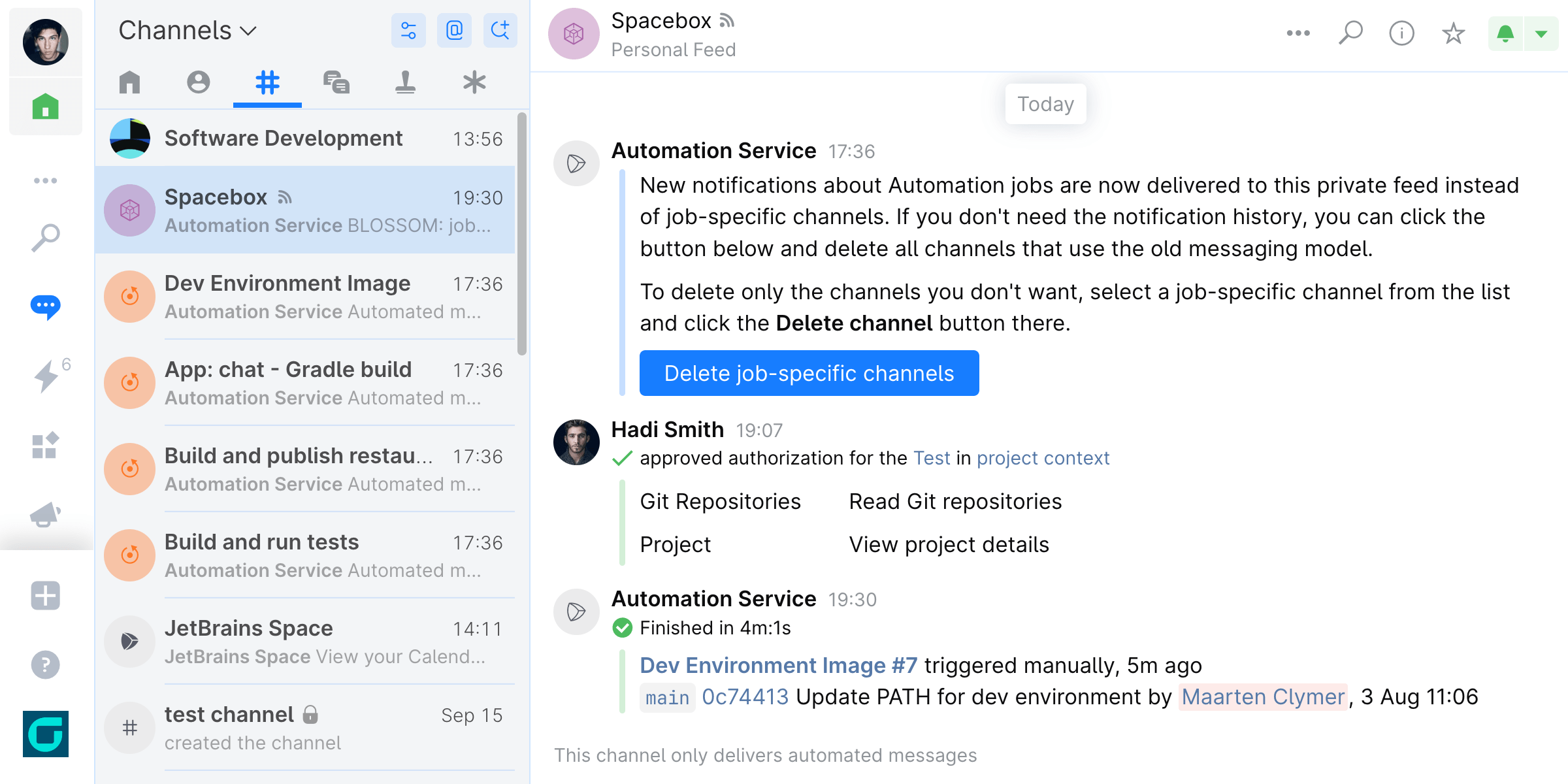 Set up smart Space Automation notifications