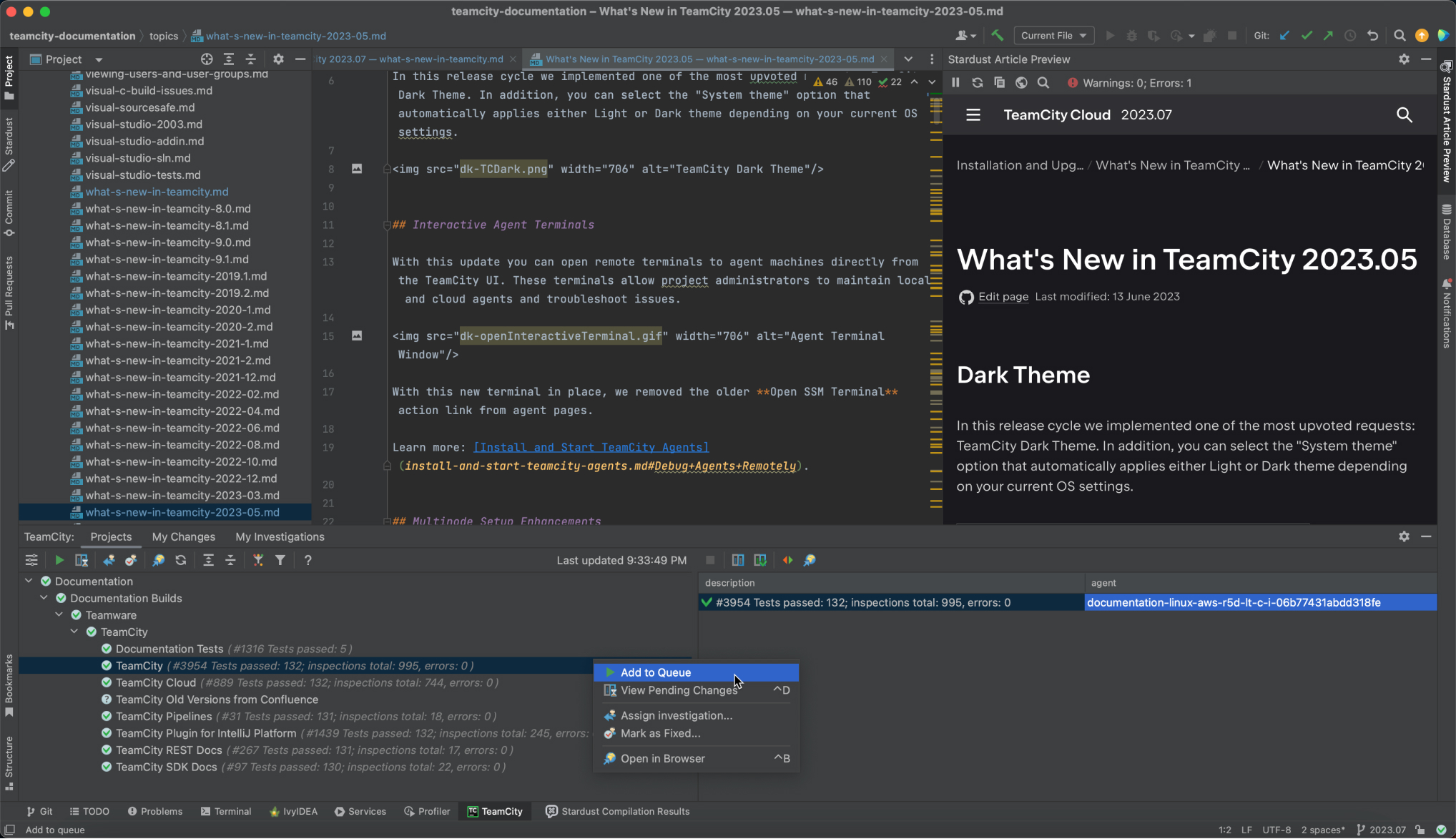 Bild zum TeamCity-Plugin in IntelliJ IDEA